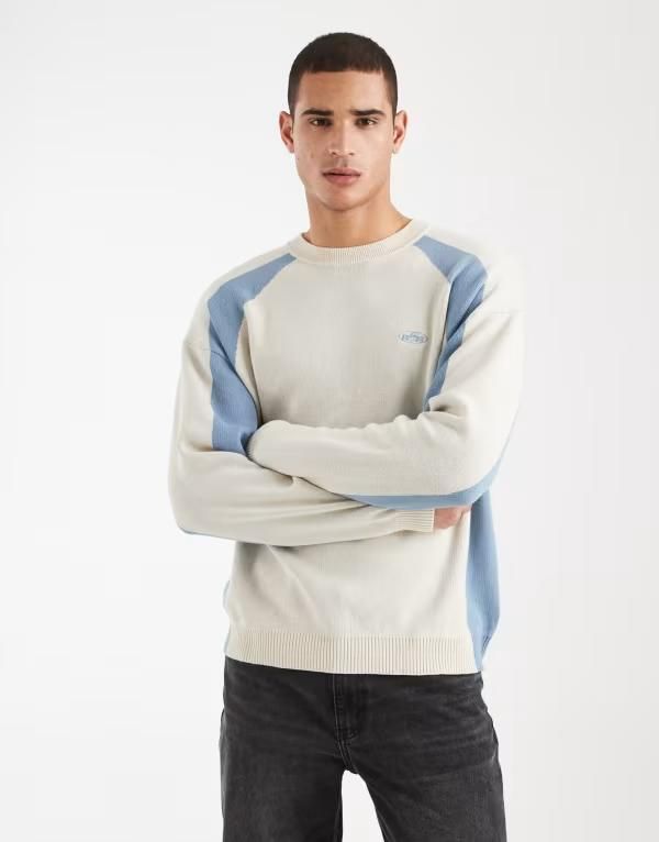 コットンオン メンズ トップス Tシャツ クルーネック Cotton long sleeve paneled crew neck Tshirt BLUE ブルー 15,315円