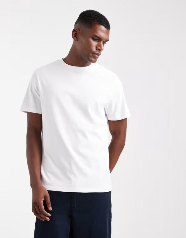 エイソス メンズ トップス Tシャツ クルーネック ASOS DESIGN heavyweight crew neck tshirt WHITE ホワイト