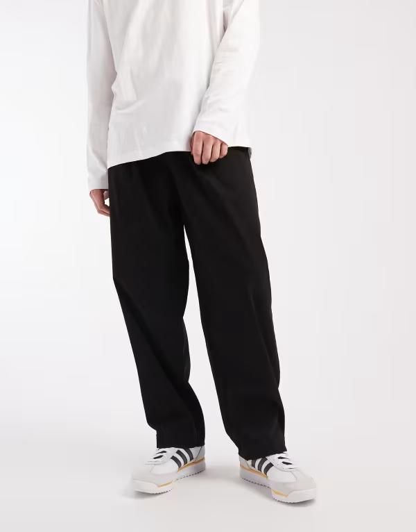 ジャック アンド ジョーンズ メンズ ボトムス カジュアルパンツ Jack Jones barrel fit drawstring chinos Black ブラック