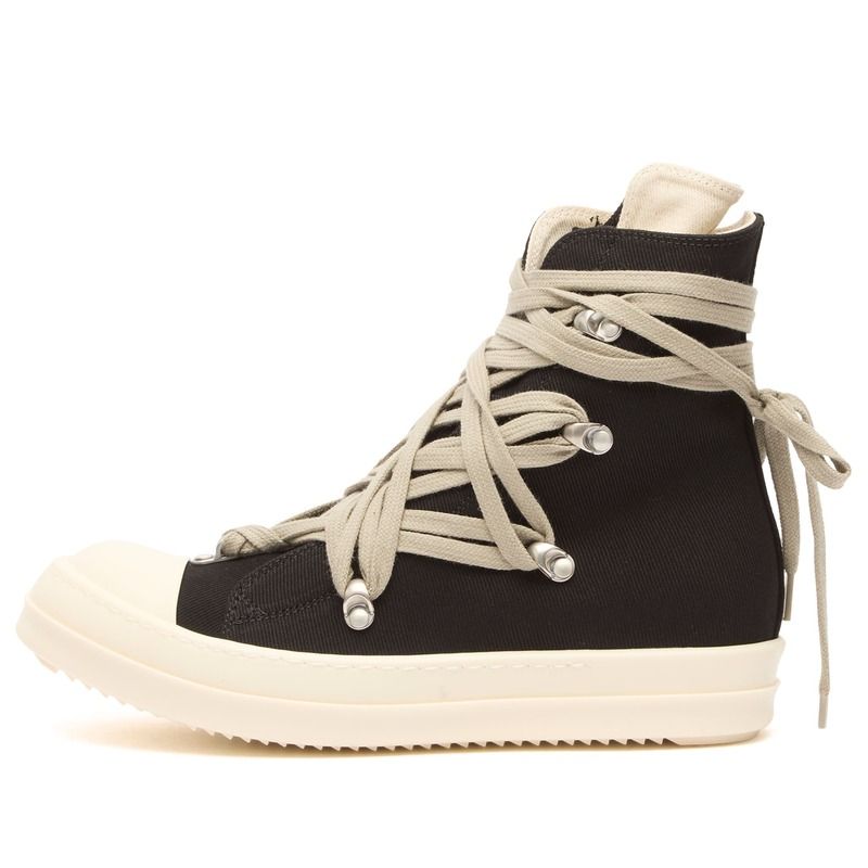 リックオウエンス メンズ シューズ スニーカー デニム レース Rick Owens DRKSHDW Denimegalace Sneakers Black Milk ブラック