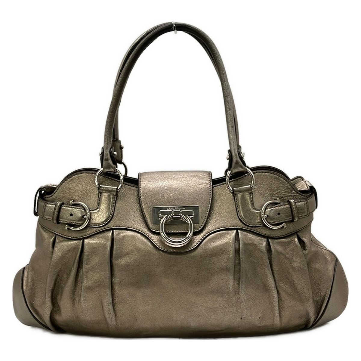 FERRAGAMO/SalvatoreFerragamo(サルバトーレフェラガモ) ハンドバッグ マリッサ グレーベージュ レザー