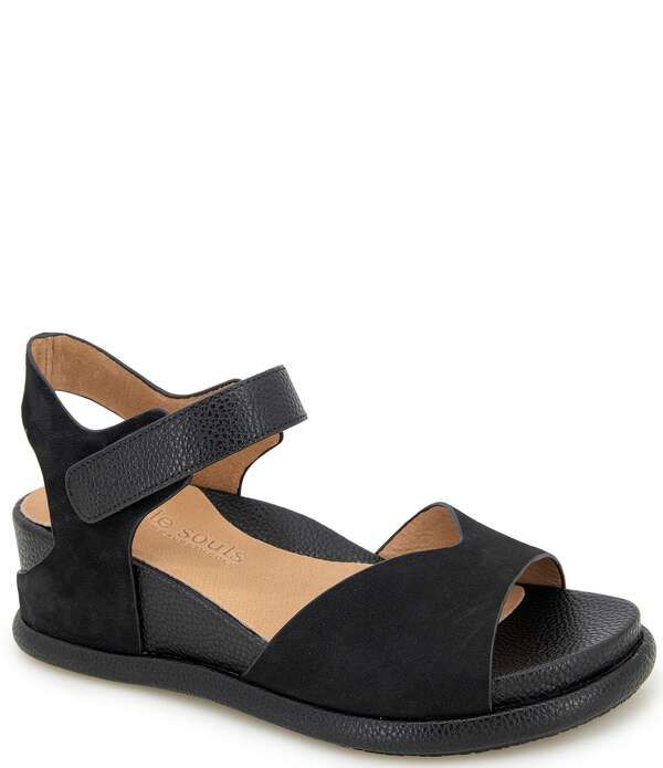 ジェントルソウルズ レディース シューズ サンダル プラットフォーム スエード レザー Gentle Souls Jalleenubuck Suede and Leather Platform Wedge Sandals Black ブラック