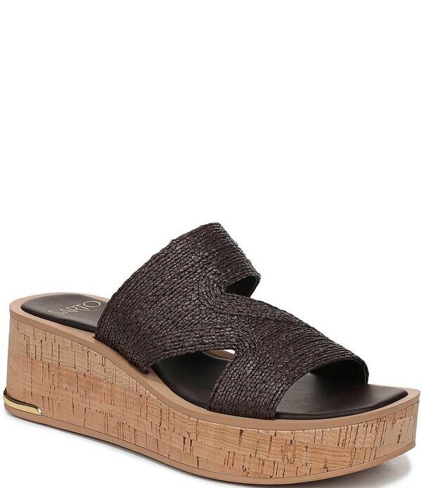フランコサルト レディース シューズ サンダル プラットフォーム Sarto by Franco Sarto Tahani Woven Platform Wedge Slide Sandals Dark Brown ブラウン