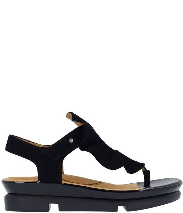 ラモールドピード レディース シューズ サンダル フリル スエード LAmour Des Pieds Vendala Suede Ruffle Thong Sandals Black ブラック