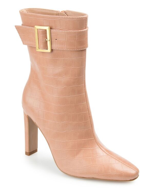 ジュルネ コレクション レディース シューズ ブーツ・レインブーツ Journee Collection Womens Elanie Buckle Dress Booties Tan Croco タン