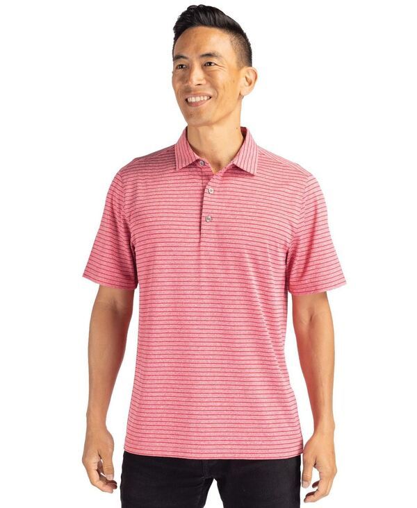 カッターアンドバック メンズ トップス Tシャツ ポロシャツ トール Cutter Buck Big Tall Forgeco Heather Stripe Stretch Recycled Polo Shirtour blue heather ヘザー