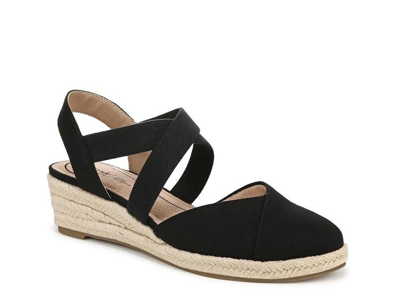 ライフストライド レディース シューズ サンダル LifeStride Kimball Espadrille Wedge Sandal Black ブラック