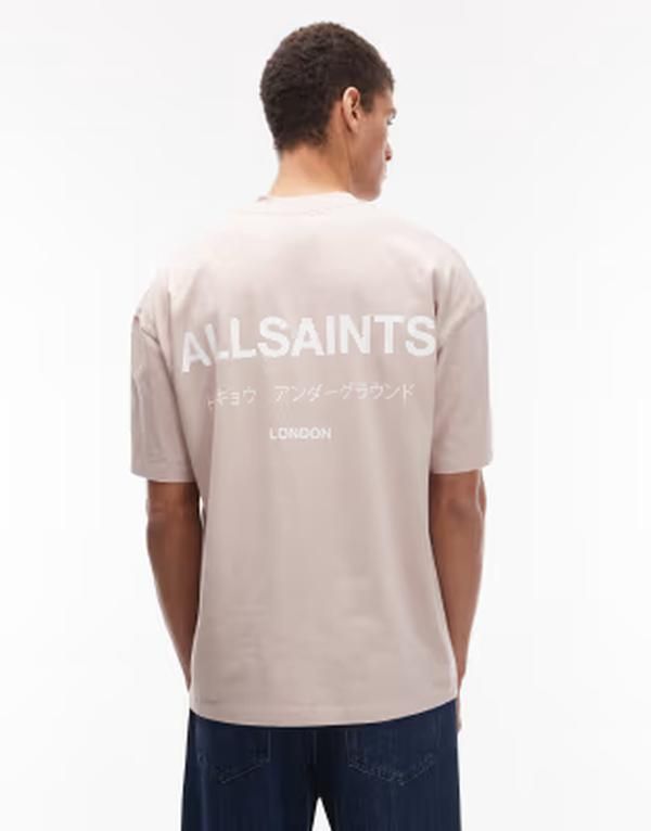 オールセインツ メンズ トップス Tシャツ AllSaints Underground Tshirt in soft pink ピンク