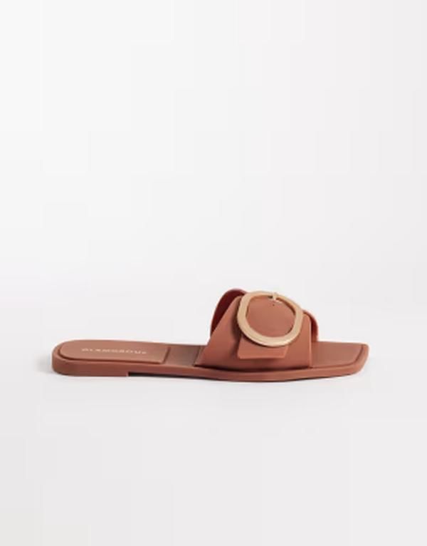 グラマラス レディース シューズ サンダル Glamorous jelly buckle sandals BROWN MATTE ブラウン