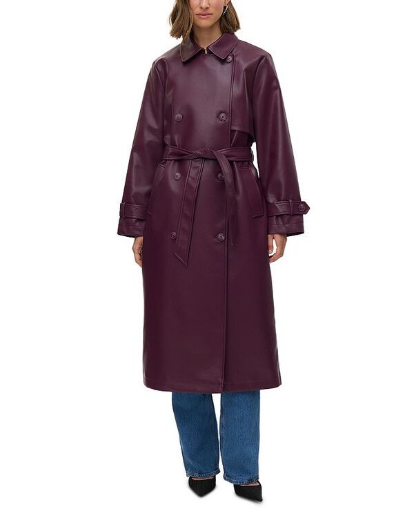 ヴェロモーダ レディース アウター コート Vero Moda Vmamalie Long Coated Trench Coat Wine ワイン