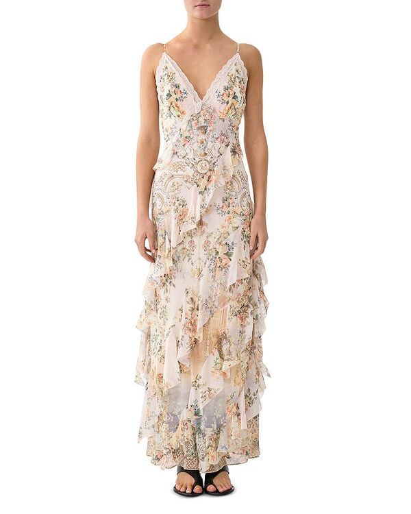 キャミラ レディース トップス ワンピース アシンメトリー フリル シルク Camilla Silk Asymmetrical Ruffle Dress Twilight in Istanbul
