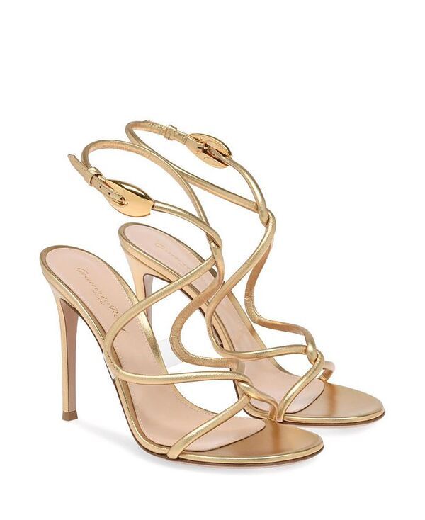 ジャンヴィト ロッシ レディース シューズ サンダル Gianvito Rossi Womens Jungle Mamba Sandals Gold Nappa Leather ゴールド