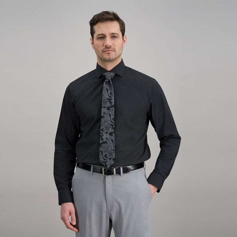 ハガー レディース トップス Tシャツ Mens Haggar Wrinkle Free Classic Dresshirt Black Geo ブラック