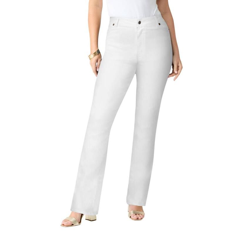 ロアマンズ レディース ボトムス デニムパンツ ブーツカット プラスサイズ ブーツ Roamans Womens Plusize Classic Stretch Bootcut Jean White Denim ホワイト