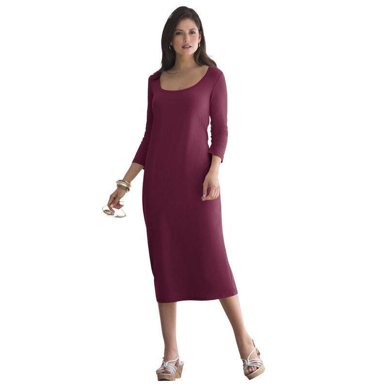 ジェシカロンドン レディース トップス ワンピース プラスサイズ Tシャツ コットン Jessica London Womens Plusize Stretch Cotton TShirt Dress Deep Claret