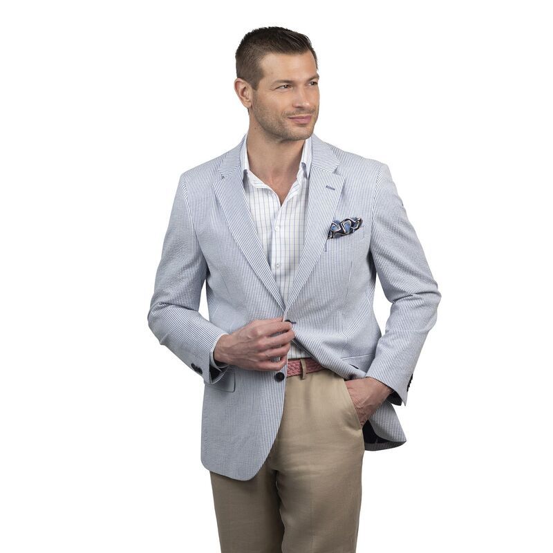 ナウティカ レディース アウター ジャケット・ブルゾン コート Mens Nautica ModernFit Seersucker Sport Coat Blue Seersucker ブルー