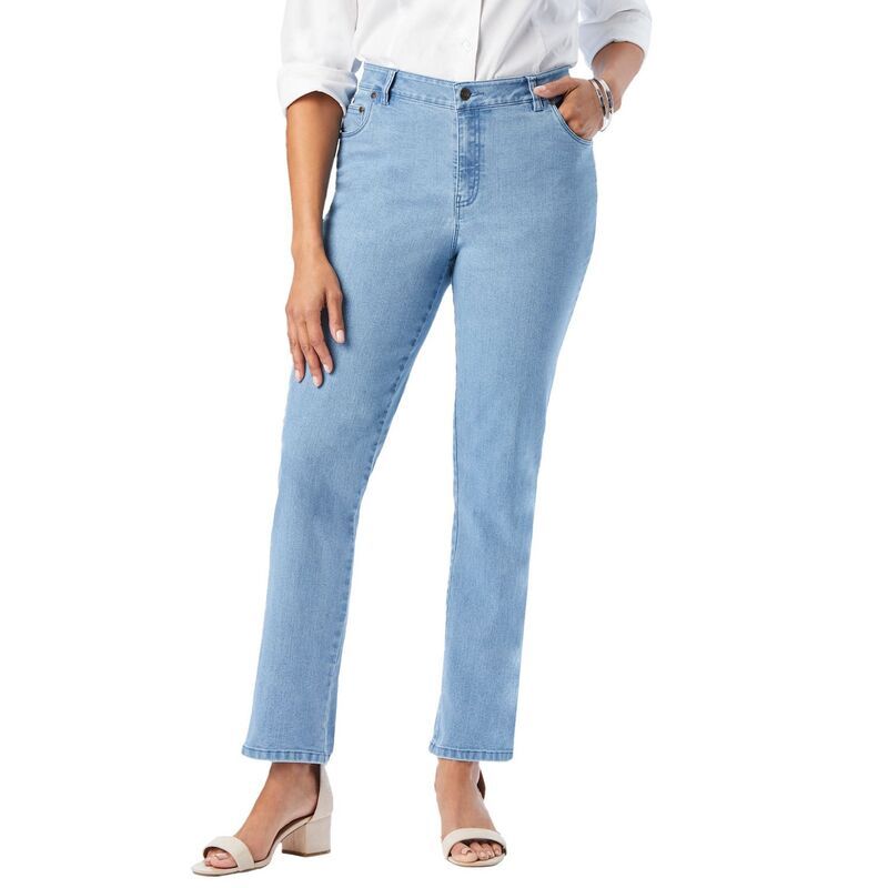 ジェシカロンドン レディース ボトムス デニムパンツ ストレート プラスサイズ Jessica London Womens Plusize True Fit Stretch Denim Straight Leg Jean Light Wash デニム 14,336円