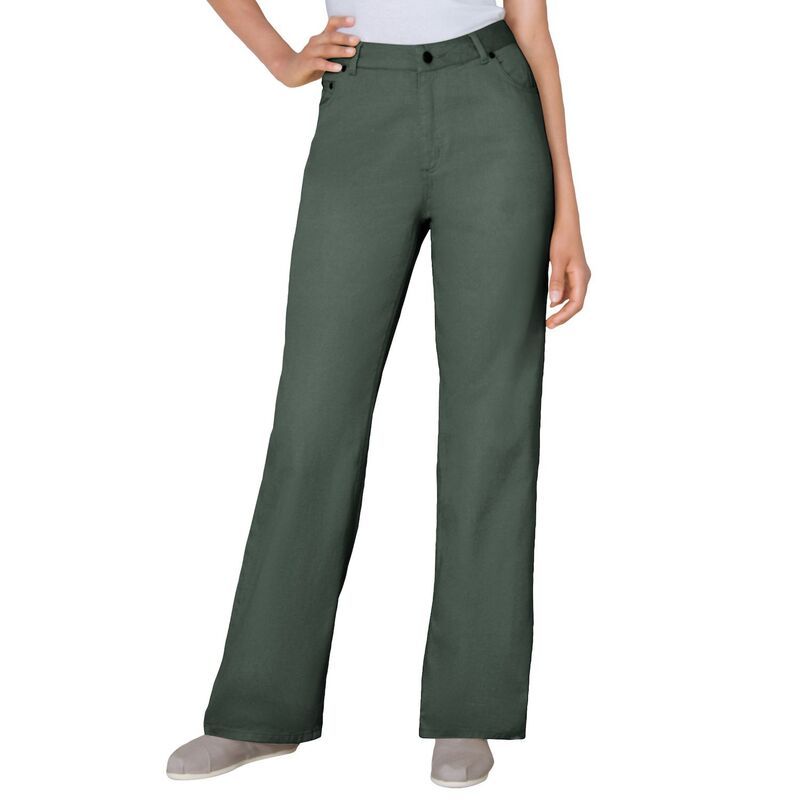 ウーマン ウィズイン レディース ボトムス デニムパンツ プラスサイズ プチ コットン ジーンズ Woman Within Plusize Petite Perfect Relaxed AllCotton Denim FivePocket Jeans Pine