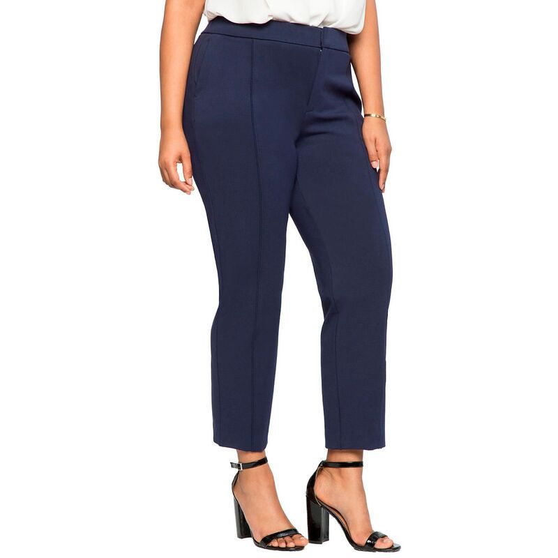 エロクイ レディース ボトムス カジュアルパンツ プラスサイズ プチ ELOQUII Womens Plusize Petite The Ultimate Stretch Slim Leg Pant Maritime Blue ブルー