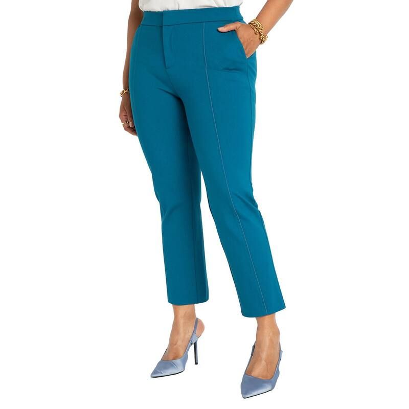 エロクイ レディース ボトムス カジュアルパンツ プラスサイズ プチ ELOQUII Womens Plusize Petite The Ultimate Stretch Slim Leg Pant Moroccan Blue ブルー