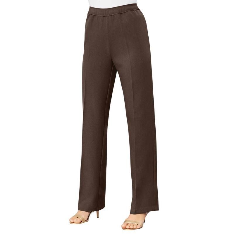 ロアマンズ レディース ボトムス カジュアルパンツ ワイドレッグ プラスサイズ プチ Roamans Womens Plusize Petite Plusize Wide Leg Bend Over Pant Chocolate チョコレート