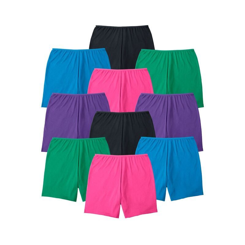 コンフォート チョイス レディース アンダーウェア パンツ プラスサイズ コットン Comfort Choice Plusize Cotton Boxer 10Pack Bright Pack