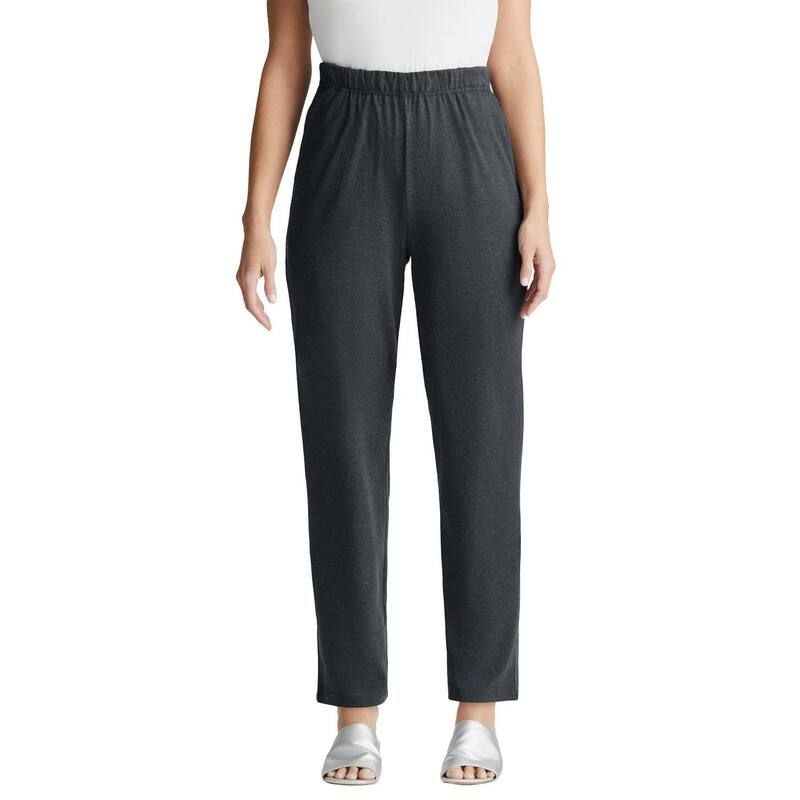 ジェシカロンドン レディース ボトムス カジュアルパンツ ストレート プラスサイズ Jessica London Womens Plusize Soft Ease Straight Leg Pant Heather Charcoal チャコール