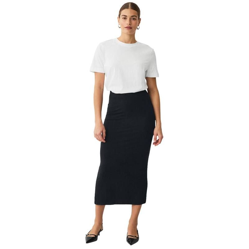 Ellos レディース ボトムスカート A ライン プラスサイズ ニット マキシ ellos Plusize Stretch Knit Pull On A Line Maxi Skirt Black ブラック