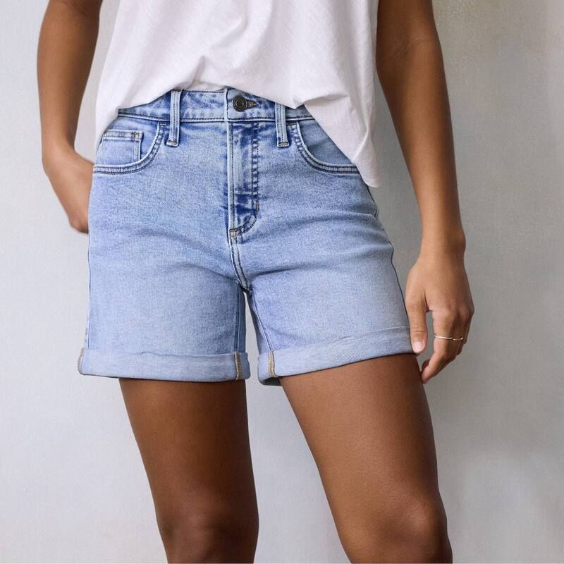 LC Lauren Conrad レディース ボトムス ハーフパンツ・ショーツ ショートパンツ Womens LC Lauren Conrad High Rise 5Inch Rolled Cuff Shortsuperlight Wash