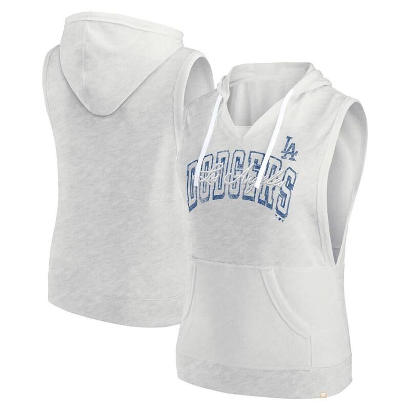 アンブランデッド レディース トップス Tシャツ ノースリーブ パーカー Unbranded Womens Fanatics Branded Ash Los Angeles Dodgers Lounge Script Sleeveless Pullover H
