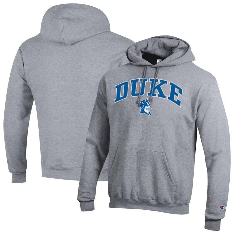 チャンピオン レディース トップス Tシャツ ロゴ パーカー Mens Champion Heather Gray Duke Blue Devils Arch Over Logo Pullover Hoodie Duk Grey グレー