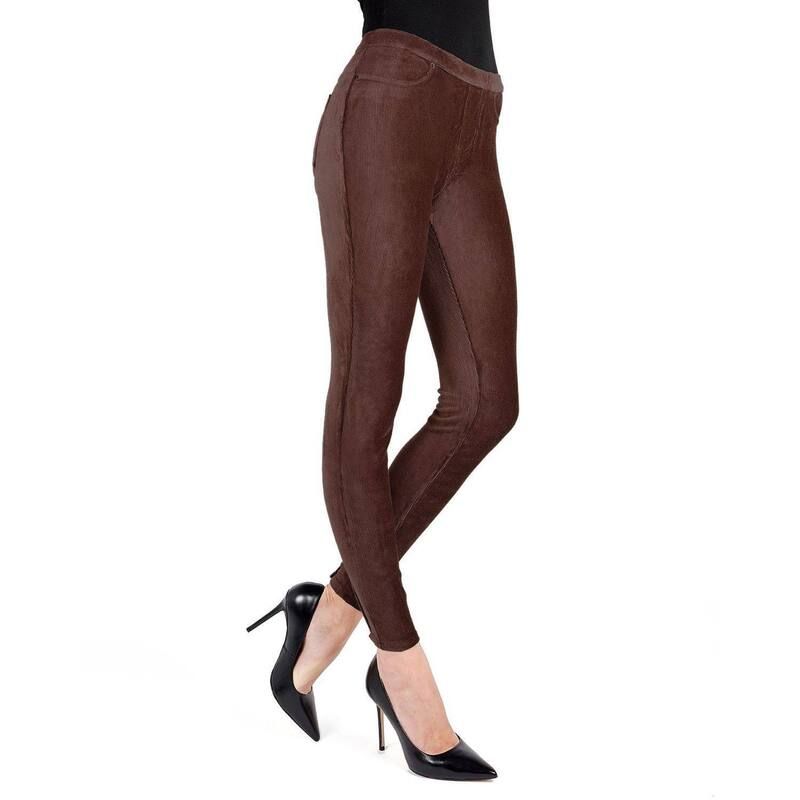メモイ レディース ボトムス カジュアルパンツ コーデュロイ レギンス MeMoi ThinRib SlimCut Stretch Corduroy Leggings Java