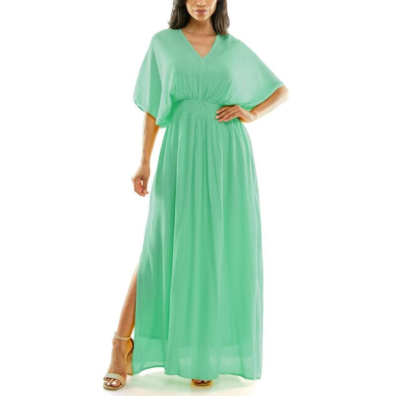 ニナレオナルド レディース トップス ワンピース シャーリング マキシ Womens Nina Leonard Smocked Maxi Dresspring Bud