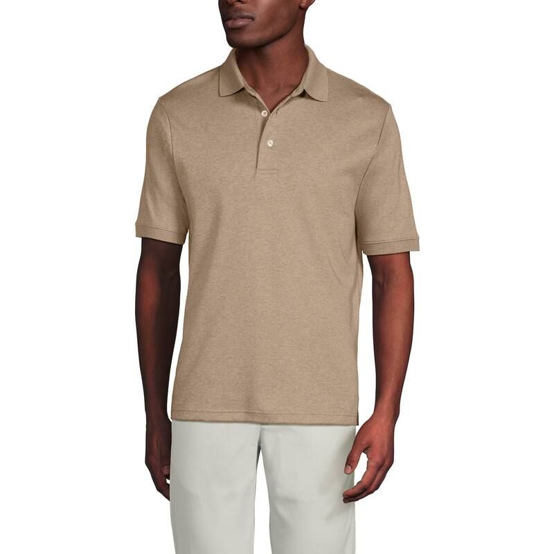ランズエンド レディース トップス Tシャツ ポロシャツ Mens Lands End Super Soft Supima Polo Toasted Rye Heather ヘザー