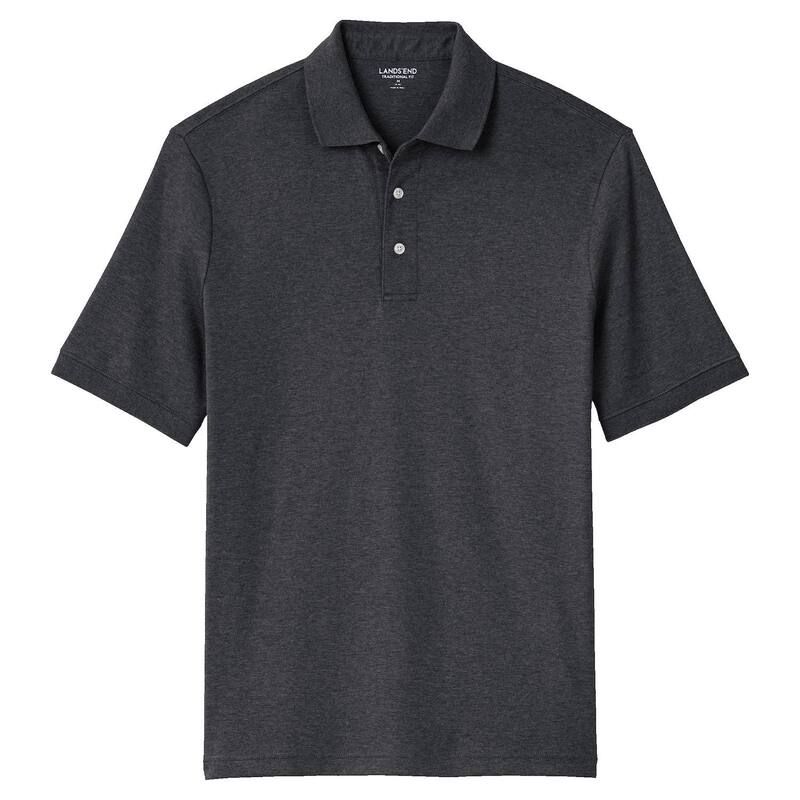 ランズエンド レディース トップス Tシャツ ポロシャツ Mens Lands End Super Soft Supima Polo Dark Charcoal Heather チャコール