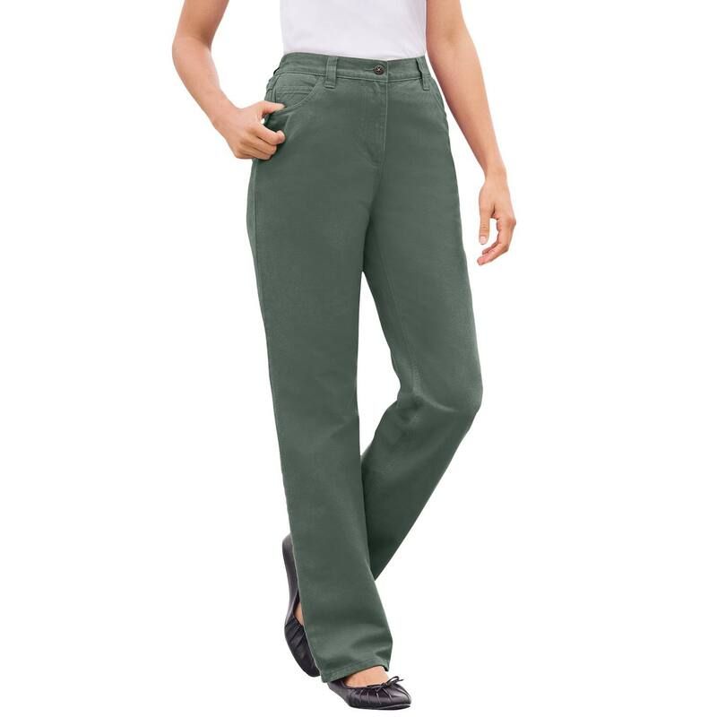 ウーマン ウィズイン レディース ボトムス デニムパンツ プラスサイズ コットン ジーンズ Woman Within Plusize Perfect AllCotton BackElastic Denim Jeans Pine デニム