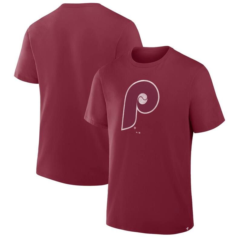 ファナティクス レディース トップス Tシャツ ヴィンテージ ロゴ Mens Fanatics Burgundy Philadelphia Phillies Vintage Logo Legacy TShirt Phl Med Re バーガンディ