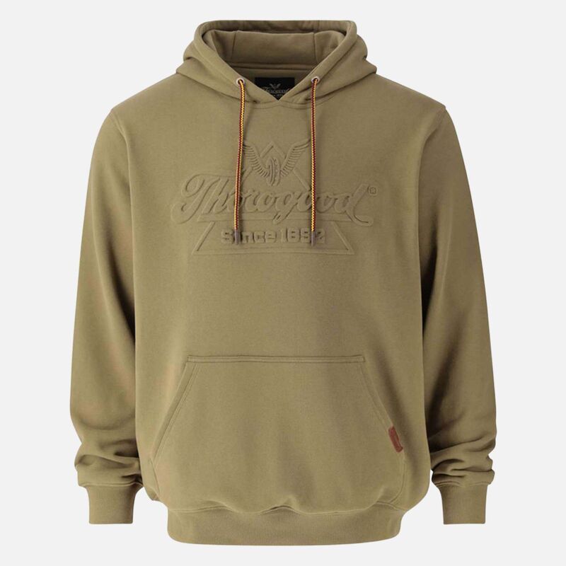 ソログッド レディース トップス Tシャツ ロゴ パーカー Thorogood Mens Heavyweight Embossed Logo Pullover Hoodie Olive Grove オリーブ