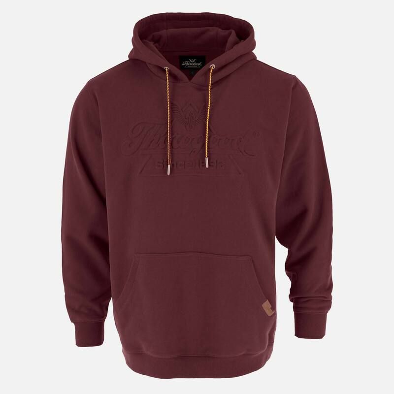 ソログッド レディース トップス Tシャツ ロゴ パーカー Thorogood Mens Heavyweight Embossed Logo Pullover Hoodie Chocolate Maroon マルーン