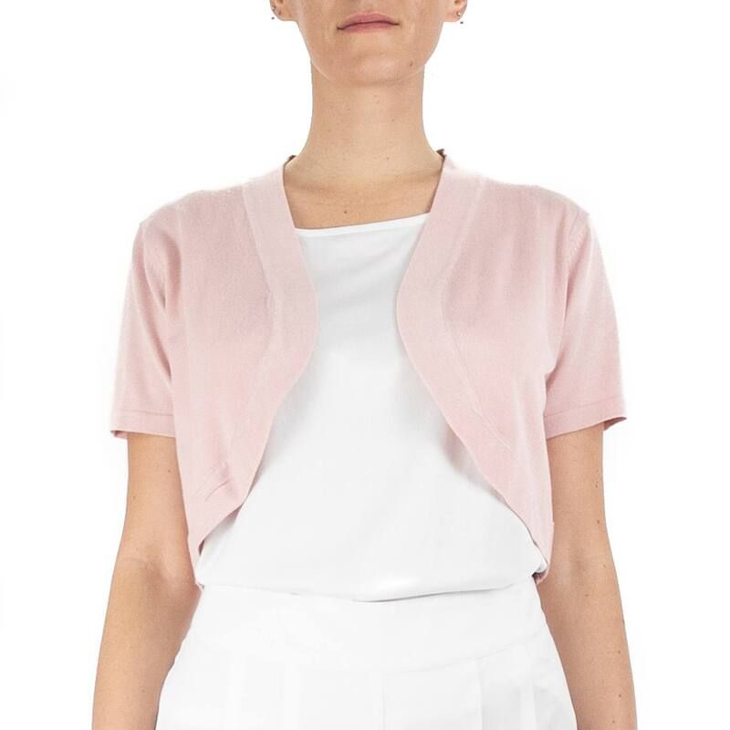 ニナレオナルド レディース アウター ニット・セーター Womens Nina Leonard OpenFront Crop Bolero Blush ブラッシュ