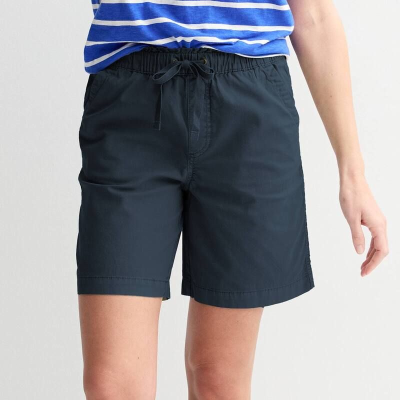 ソノマ レディース ボトムス ハーフパンツ・ショーツ プチ ショートパンツ Petite Sonoma Goods For Lifeasy Paperbag Waist Bermuda Shorts Navy Pier ネイビー