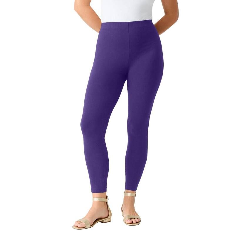 ロアマンズ レディース ボトムス カジュアルパンツ プラスサイズ トール アンクル Roamans Womens Plusize Tall Plusize Anklength Essential Stretch Legging Midnight Violet