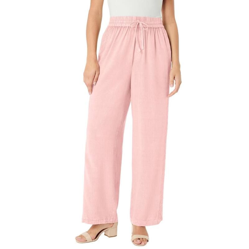 ロアマンズ レディース ボトムス カジュアルパンツ プラスサイズ Roamans Womens Plusize Acid Wash Pantsoft Blush ブラッシュ