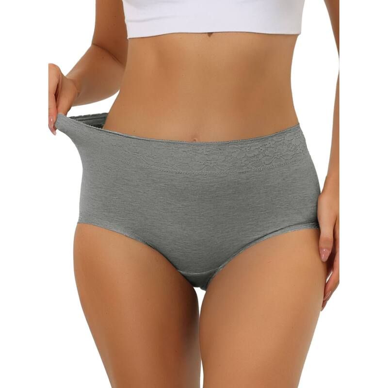 アレグラ ケー レディース アンダーウェア パンツ レーストリム コットン レース ALLEGRA K Womens Cotton Underwear HighRise Lace Trim Tummy Control Full Coverage Brief G