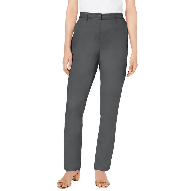 ジェシカロンドン レディース ボトムス カジュアルパンツ プラスサイズ プチ コットン Jessica London Womens Plusize Petite Stretch Cotton Chino StraightLeg Pant Slate スレート