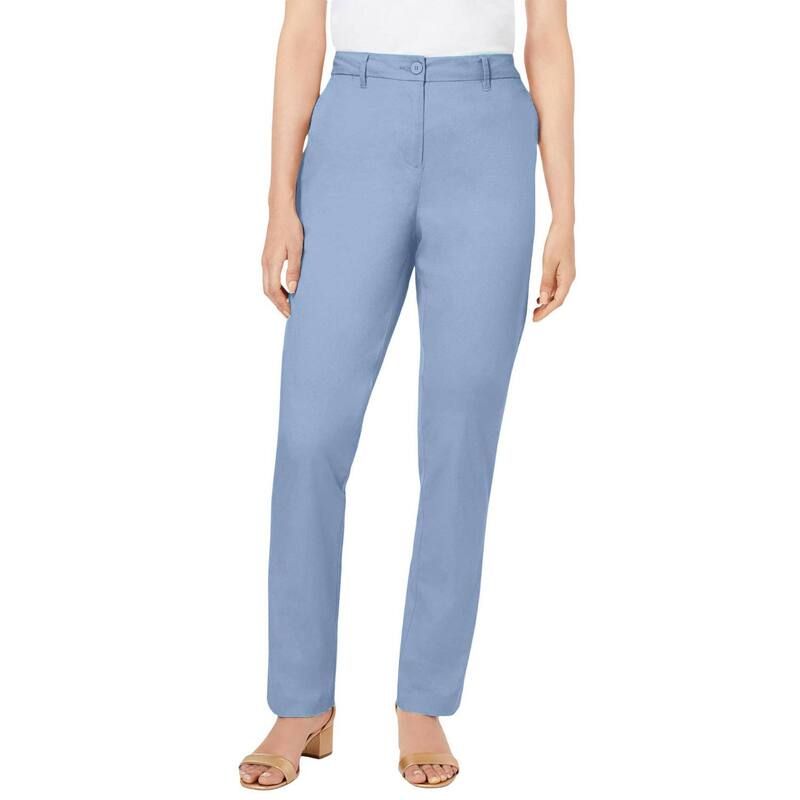 ジェシカロンドン レディース ボトムス カジュアルパンツ プラスサイズ プチ コットン Jessica London Womens Plusize Petite Stretch Cotton Chino StraightLeg Pant Azure Mist