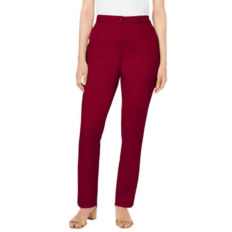 ジェシカロンドン レディース ボトムス カジュアルパンツ プラスサイズ プチ コットン Jessica London Womens Plusize Petite Stretch Cotton Chino StraightLeg Pant Rich Burgun