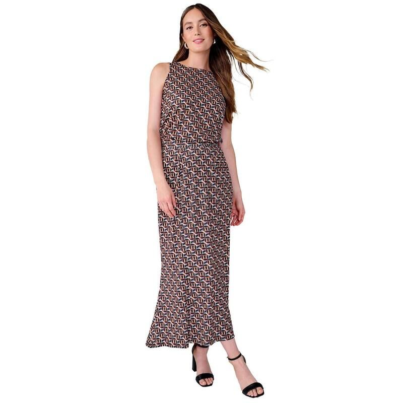 ジェシカロンドン レディース ボトムスカート プラスサイズ ニット マキシ Jessica London Womens Plusize Stretch Knit Maxi Skirt Black Multi Geo ブラック