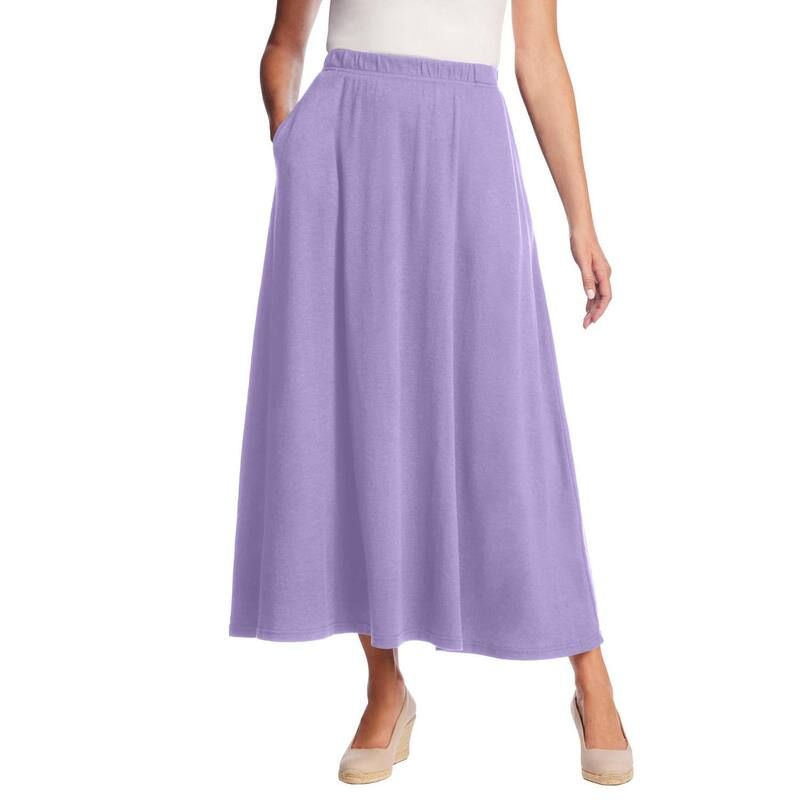 ウーマン ウィズイン レディース ボトムスカート プラスサイズ マキシ Woman Within Plusize 7Day Maxi Skirt Soft Iris