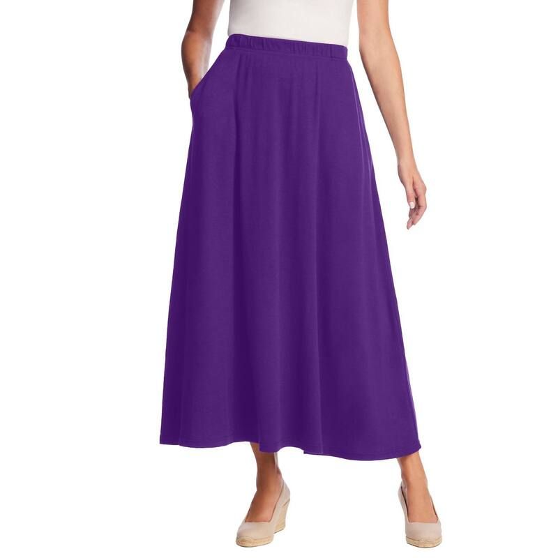 ウーマン ウィズイン レディース ボトムスカート プラスサイズ マキシ Woman Within Plusize 7Day Maxi Skirt Radiant Purple パープル